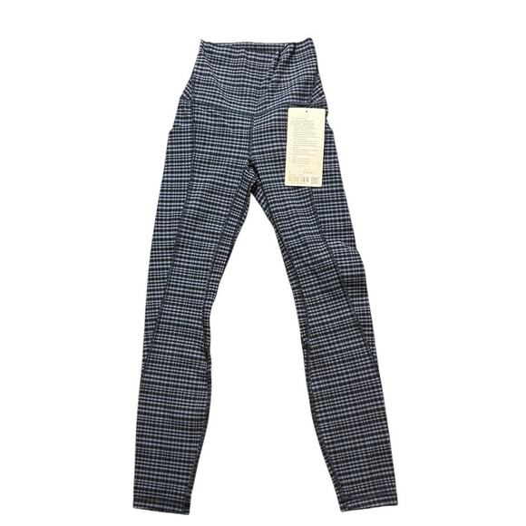 lululemon Align HR Pant w/Pockets 25" Size 0  Glow Grid Washed Denim Multi - Picture 1 of 5